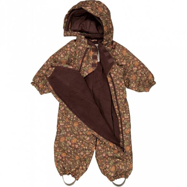 Wheat vinterdress Adi maroon flowers
