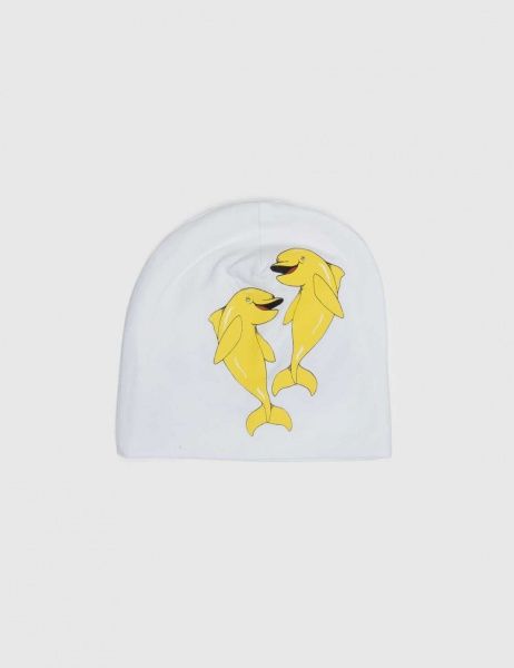 Mini rodini, dolphin beanie white