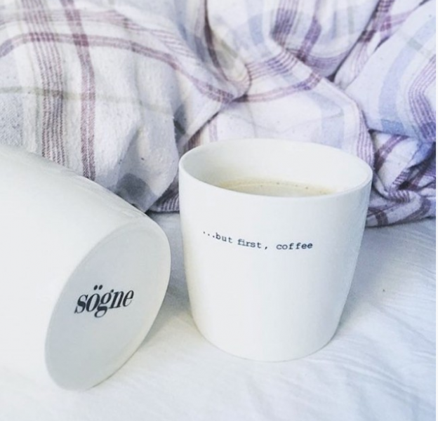 S&oslash;gne Home, kopp ".....but first coffee"