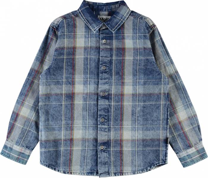 Molo, Russy indigo check skjorte