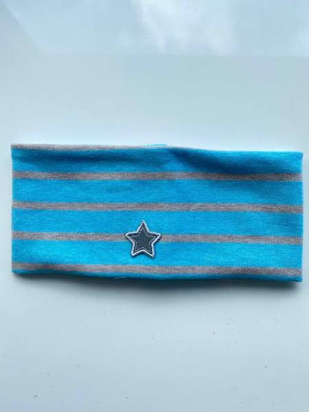 Kivat, turkis/beigestripet pannebånd 