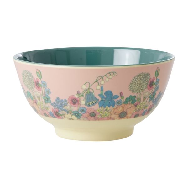 Rice, medium bolle i melamin, flower collage print