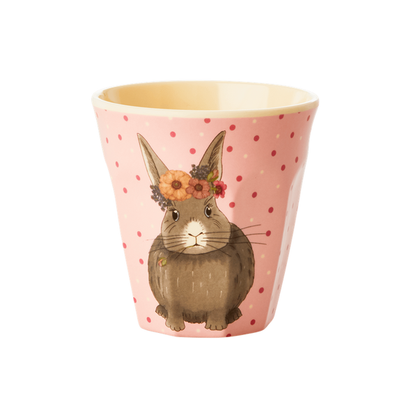 Rice, liten kopp i melamin,animals print - rosa