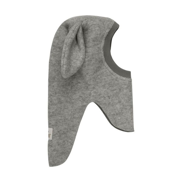 Huttelihut , balaklava i ull med søte kaninører, medium grey