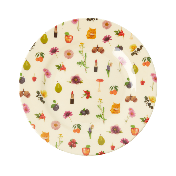 Rice, lunchtallerken lipstick fall print