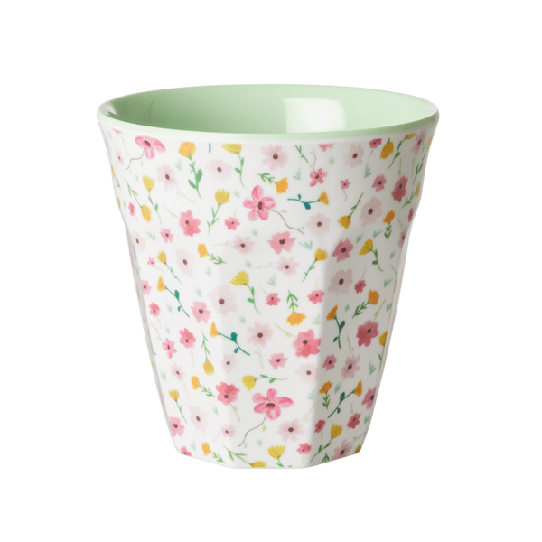 Rice, kopp white flowerprint