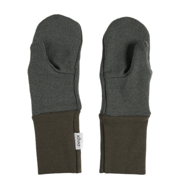 Kivat, mosegrønne votter i ull