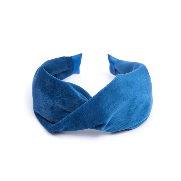 Dark, Velvet hårbøyle folded, strong blue