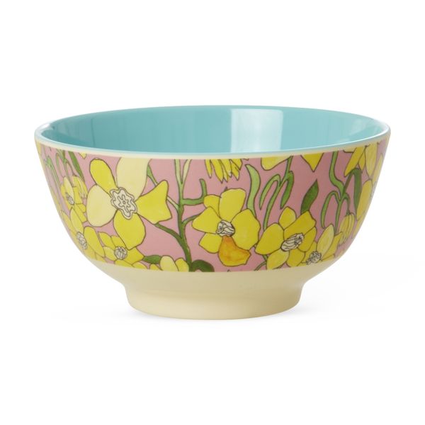 Rice, melaminskål med print daffodil
