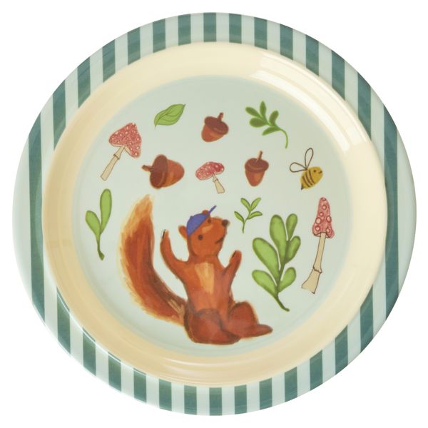 Rice, barnetallerken med blue happy forest print
